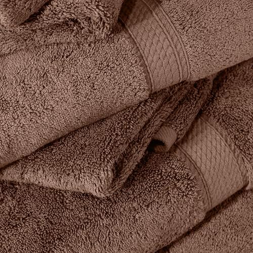 SUPERIOR Egyptian Cotton Ultra Plush & Absorbent, 12 Piece Set, Chocolate