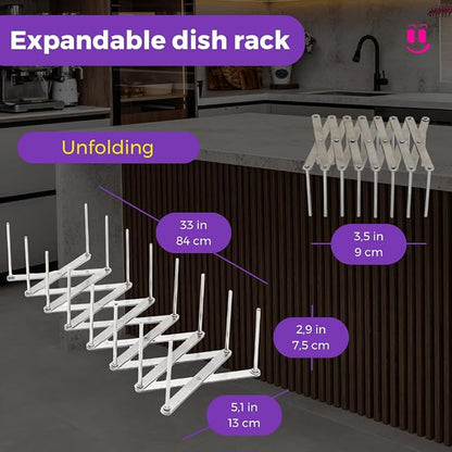 3-in-1 Over Sink Dish Drying Rack – Roll-Up Sink Rack, Silicone Mat & Folding Dish Rack – Multi-Functional, Space-Saving Kitchen Organizer (Black)