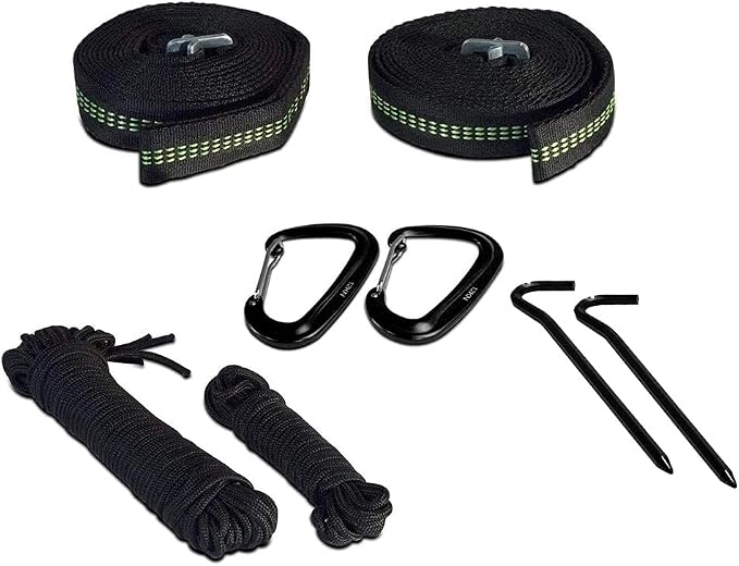 Oak Creek Camping Hammock and Accessories. Complete Package with Mosquito Bug Net, Rain Fly, Tree Straps. Great for Hiking, Backpacking, and Travel. Weighs Only 4 Pounds.