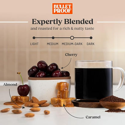 Bulletproof The Mentalist Medium-Dark Roast Ground Coffee, Clean Coffee Tested for Toxins, 12 Ounces