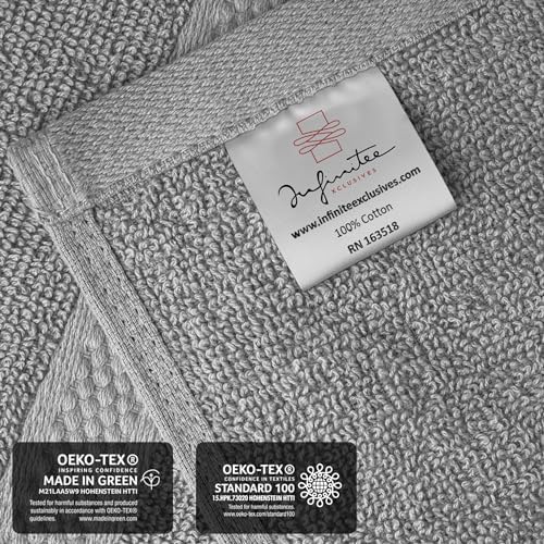 Infinitee Xclusives 100% Cotton Hand Towels for Bathroom - Set of 6
