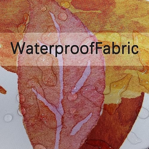 Fall Pumpkin Shower Curtains for Bathroom, Thanksgiving Teal Eucalyptus Leaves Watercolor Pumpkins Farmhouse Rustic Vintage Boho Bathroom Decor Set, Waterproof Fabric Polyester with Hooks 72x84 White
