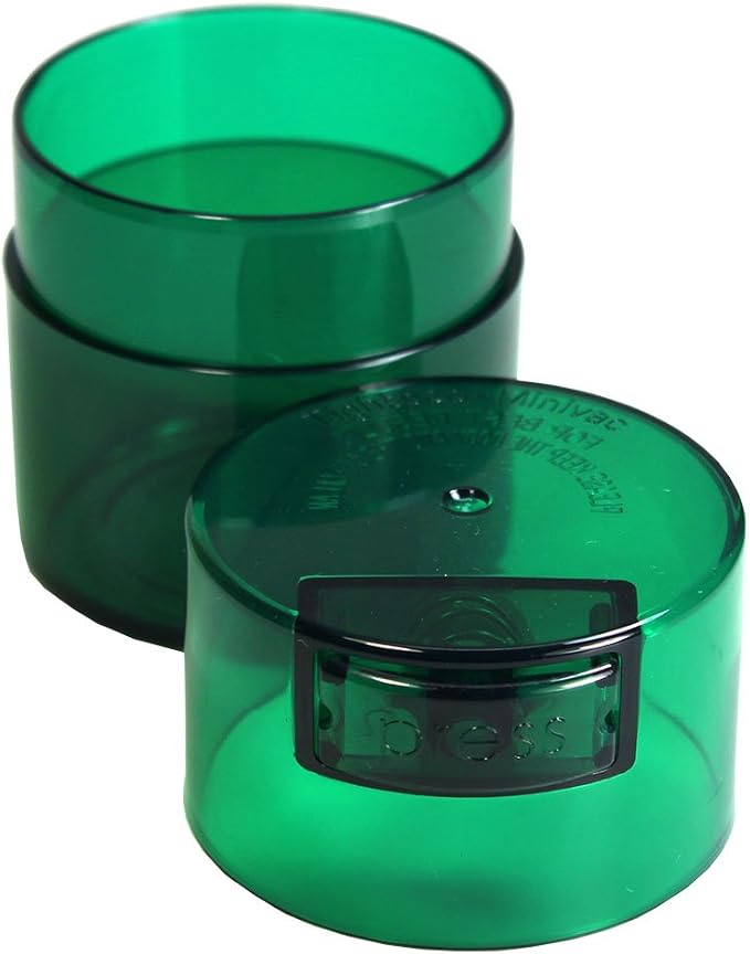 Minivac - 10g to 30 grams Airtight Multi-Use Vacuum Seal Portable Storage Container for Dry Goods, Food, and Herbs - Green Tint