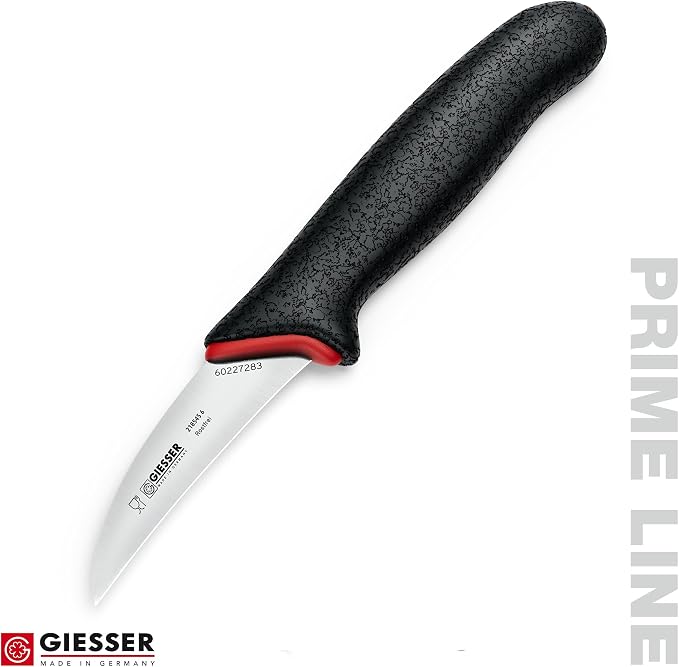 Giesser since 1776, Made in Germany, Santoku 7,5 inch, Ultra Slip Resistant, Dishwashersafe, rustfree, Japanese Chef Knife with small Peeling Knife (1)
