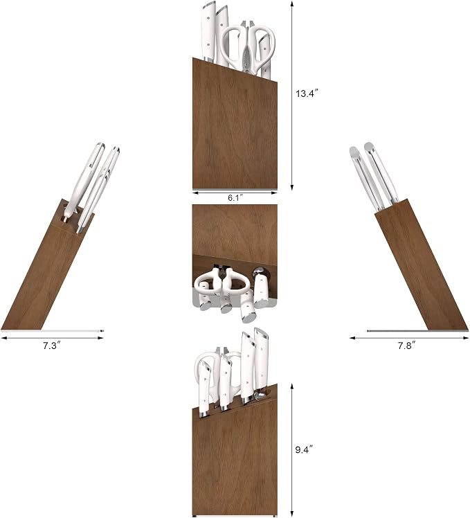 Cangshan HELENA Series German Steel Forged, HUA Knife Block Set (6-Piece, White)