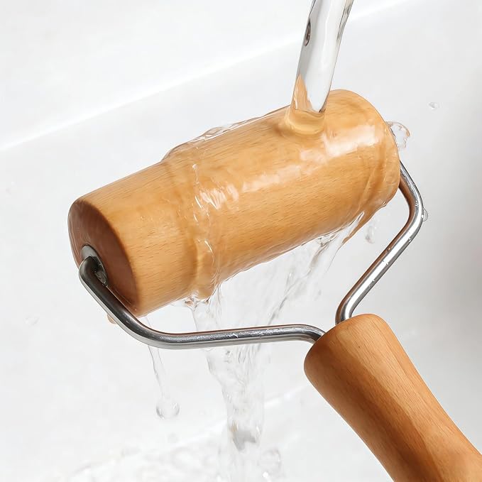 Small Rolling Pin, Wooden Dough Roller, Non-Stick Pizza Roller, T Type Rolling Pins for Kitchen Baking, Pizza Dough Press (3.8 * 7.5 inch)