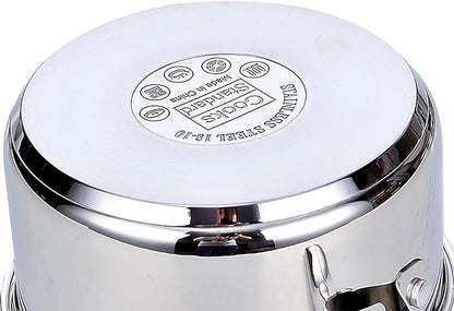 Cooks Standard Classic 7-Quart Stainless Steel Dutch Oven Casserole with Glass Lid, Large Dutch Oven Casserole for Soup, Stew, Chili & Pasta, Compatible with All Stovetops