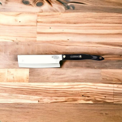 Cutco Nakiri Knife-This is THE knife for vegetable prep. Designed for clean slicing, chopping and dicing of fruits and vegetables
