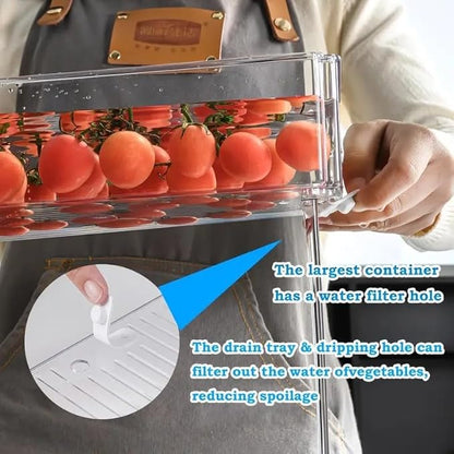 INNOVATIVE LIFE 14 Pack Refrigerator Organizers and Storage, Stackable Fridge Organizer Bins with Lids, BPA-Free Produce Fruit Storage Containers for Storage Clear for Food, Vegetable Storage