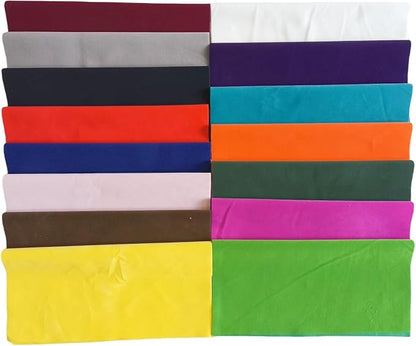 14pcs 12 x 12 Inches Solid DIY Flocked Fabric Suede Fabric Knitted Fleece Velvet DIY Material Set Precut Bundle Patchwork Squares for Home Crafts Sewing