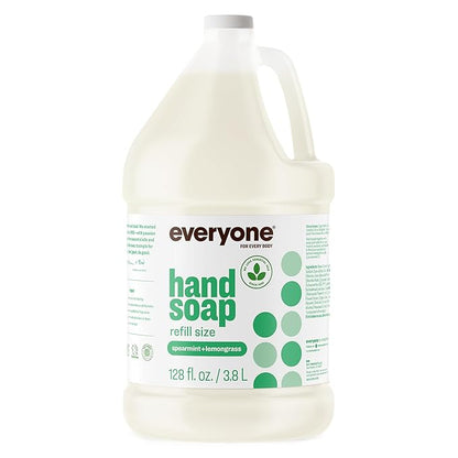 Everyone Liquid Hand Soap Refill, 1 Gallon, Spearmint and Lemongrass, made with Essential Oils for Kitchen and Bathroom