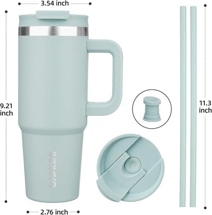 BJPKPK 30 oz Tumbler With Handle Insulated Tumblers With Lid And Straw Stainless Steel Thermal Cup,Blue Haze