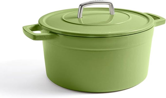 Martha by Martha Stewart 7 QT European Enameled Cast Iron Dutch Oven w/Lid - Bay Leaf