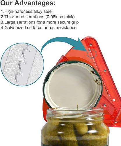 Jar Opener for Weak Hands, Dual-Layer Multifunctional Jar Opener Gripper, Bottle Openers for Seniors, Kitchen Gadgets, Non-Slip Jar Openers for Seniors, Arthritis, Lid Opener, Mothers Day Gifts (Red)