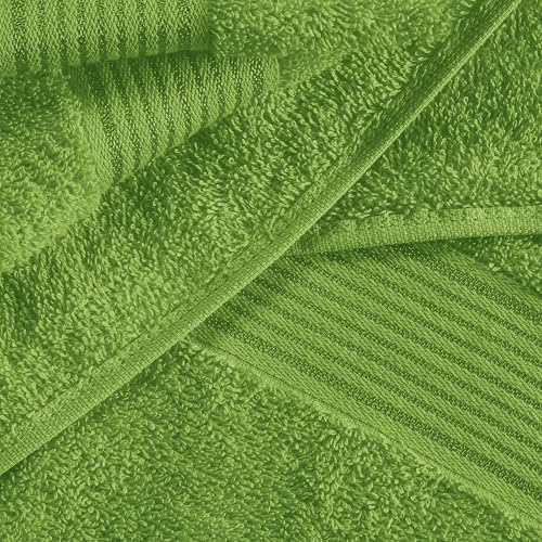 Belizzi Home Ultra Soft 6 Pack Cotton Towel Set, Contains 2 Bath Towels 28x55 inch, 2 Hand Towels 16x24 inch & 2 Wash Coths 12x12 inch, Ideal for Everyday use, Compact & Lightweight - Kiwi Green
