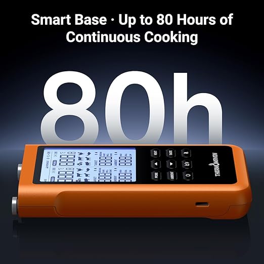 ThermoMaven 3000FT Smart Wireless Meat Thermometer – Sub-1G Long Range, 6 Sensors NIST Certified Accuracy, 2 Thin Probes, Standalone Base with Large LCD for Grill, Smoker, Oven, BBQ