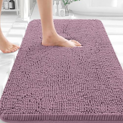 OLANLY Bathroom Rugs 35x24, Extra Soft Absorbent Chenille Bath Rugs