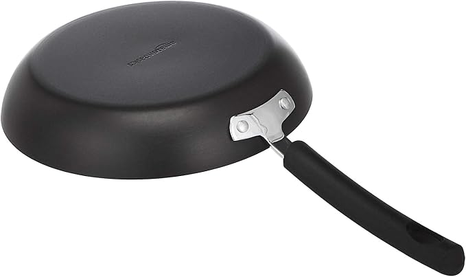 Amazon Basics Non-Stick Cookware Set, Pots and Pans with Lids, Hard Anodized Aluminum, Dishwasher Safe, Oven Safe, Black, 12-Piece