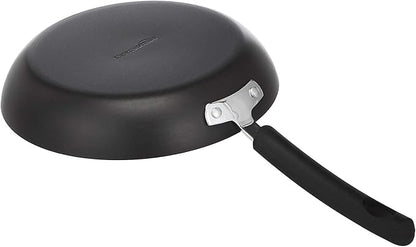 Amazon Basics Non-Stick Cookware Set, Pots and Pans with Lids, Hard Anodized Aluminum, Dishwasher Safe, Oven Safe, Black, 12-Piece