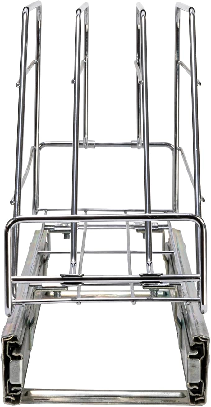Household Essentials Glidez Multipurpose Chrome-Plated Steel Pull-Out/Slide-Out Storage Organizer for Cookware and Bakeware - Fits Standard Size Cabinet or Shelf, Chrome