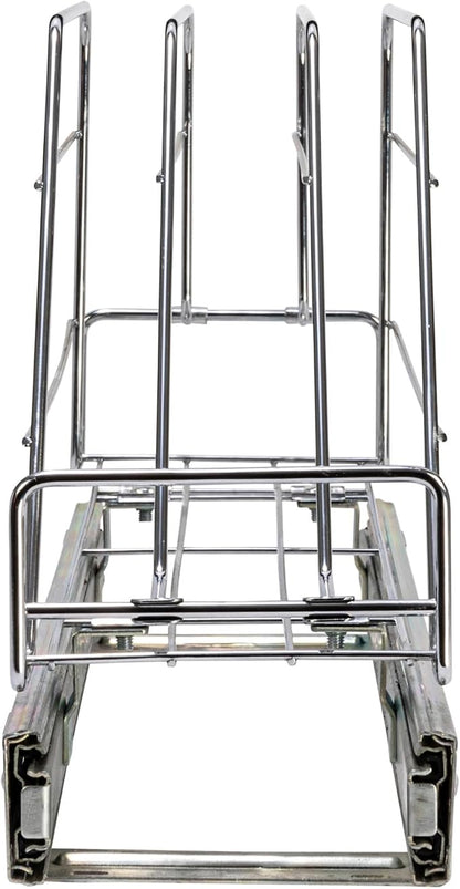 Household Essentials Glidez Multipurpose Chrome-Plated Steel Pull-Out/Slide-Out Storage Organizer for Cookware and Bakeware - Fits Standard Size Cabinet or Shelf, Chrome