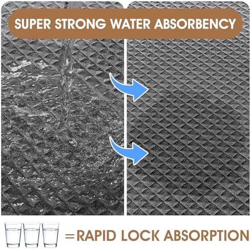 Memory Foam Bath Mat, Ultra Soft Absorbent Waffle Bathroom Rugs, Super Non-Slip PVC Backing Bath Rug Quick Dry, Machine Washable Rug for Tub, Shower, Home Decor Accessory, 60" x 24", Dark Gray