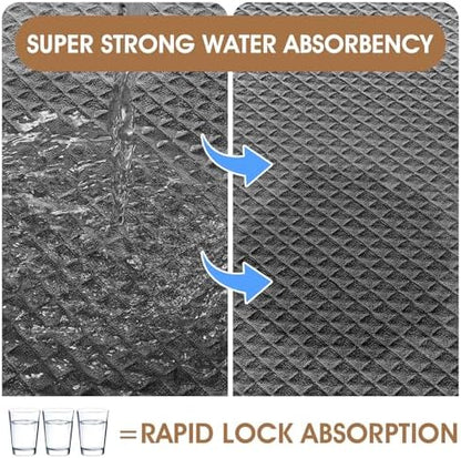 Memory Foam Bath Mat, Ultra Soft Absorbent Waffle Bathroom Rugs, Super Non-Slip PVC Backing Bath Rug Quick Dry, Machine Washable Rug for Tub, Shower, Home Decor Accessory, 60" x 24", Dark Gray