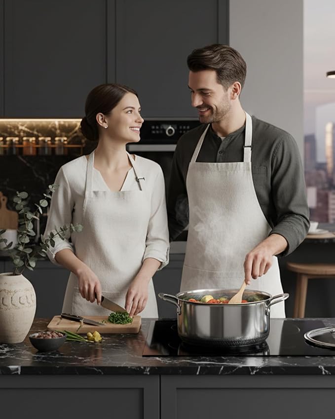 Hybrid Nonstick Pot Set,Stainless steel pot,1.5QT sauce pan,2 and 5 QT Stock Pot with Glass Lid,Dishwasher Safe,Oven Safe,Compatible for All Cooktops.