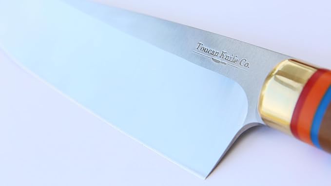 TOUCAN Chef Knife – 8-inch Blade Kitchen Knife – High-Hardness Japanese Steel Knives and Multicolored Handle – Ultra-Sharp Paring Knives – Birthday Gifts for Women and Men