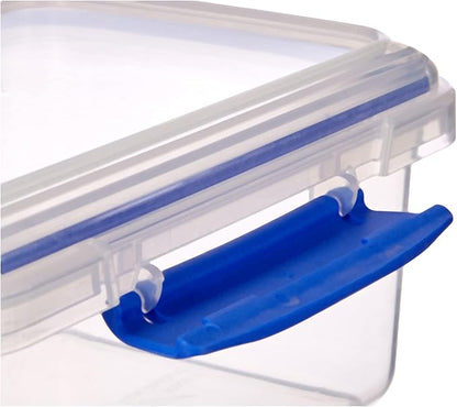 Sistema KLIP IT Rectangular Collection Food Storage Container, 33.8 oz./1 L, Clear/Blue