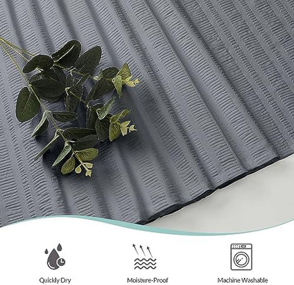 Aiyufeng Moga Grey Shower Curtain - 3D Embossed Cloth Shower Curtain for Bathroom, Hotel Luxury Bathroom Curtains Gray, Machine Washable, Standard Size 72Wx78H