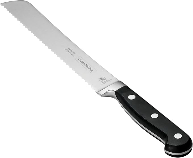 Tramontina Pro Series Forged 8-Inch Serrated Bread Knife, Stain-free High-Carbon Steel Kitchen Knives for Cooking