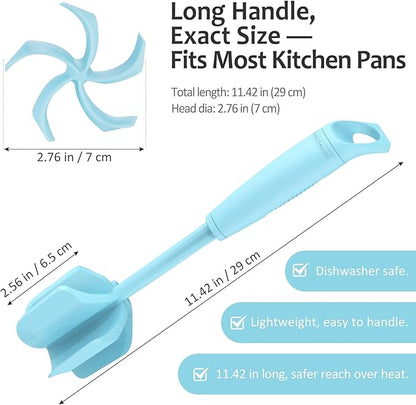 Ourokhome Meat Chopper and Potato Masher, Heat Resistant Nylon Ground Beef Smasher for Hamburger, 5 Curved Blades Nonstick Safe Mixer & Stirrer, Practical Kitchen Gadgets, Mint