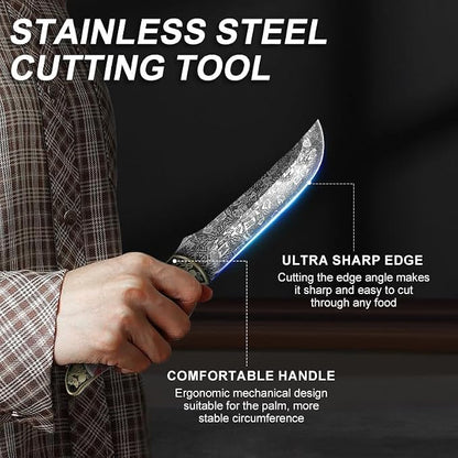 8.6" Asian Chef Knife,Stainless Steel Chinese Slicing,Lightweight and Versatile Design,Suitable for Cutting Vegetable,Meat,Ergonomic Handle,Preferred for Home Kitchens and Professional Chefs