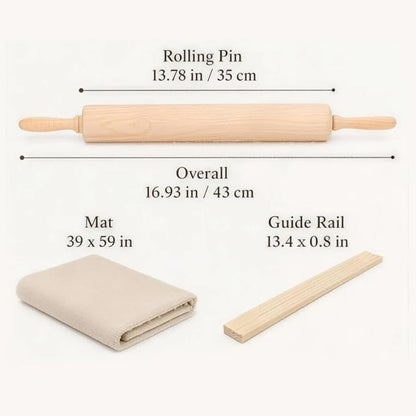 12 PCS Pottery Tools Set, Wooden Clay Rolling Pin with 10 Rolling Pin Guides & Linen Mat, Slab Roller for Clay Pottery