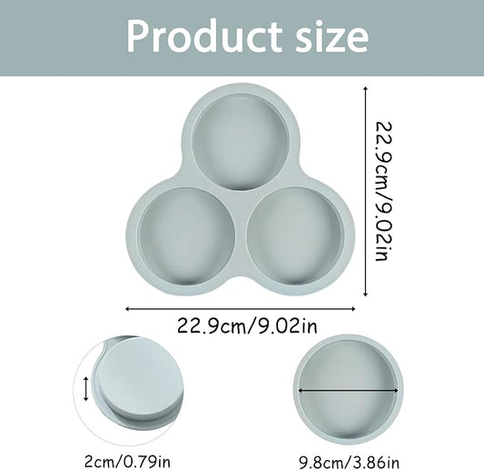 Silicone Egg Molds for Oven 2 Pcs, 4 Inch Silicone Muffin Top Pan Jumbo for Air Fryer, Nonstick Hamburger Bun Pans for Baking, Round Egg Mold for Breakfast Sandwiches Pie Tart Cake, Grey