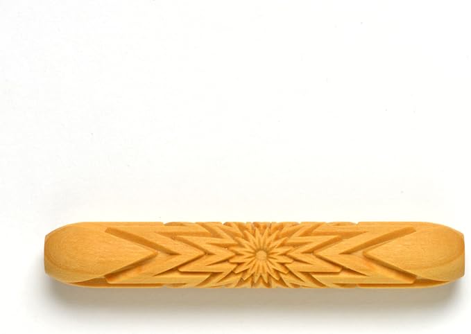 MKM Pottery Tools Wood Hand Rollers for Clay (HR-31 Sunburst)