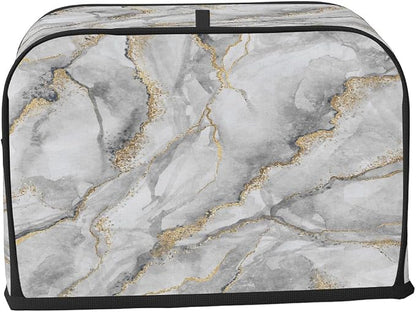 4 Slice Marble White Abstract Toaster Cover Waterproof Dust Fingerprint Bread Machine Cover Washable Kitchen Appliance Protector For Home Kitchen Bakeware Table Decor Women Gifts