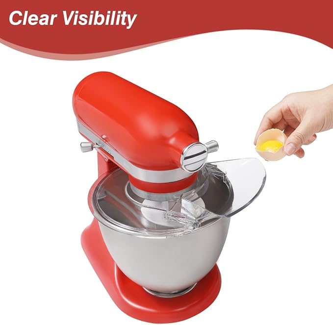 Pouring Shield for KitchenAid Mixer- Mixer Splash Guard for 3.5 Quart Tilt-Head Stand Mixer - Mixer Shield with Removable Pouring Chute, Mixer Accessories and Attachments