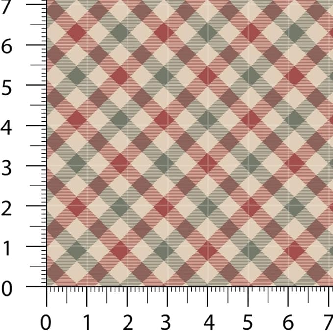 Patchwork Fabric Panel 100x155 cm, 100% Cotton Satin, 6 Coordinated Gingham Check Patterns, Rustic Country Quilting & Sewing Fabric (Farmhouse Style, 6pcs 50x50cm)