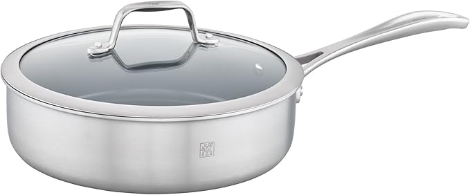 ZWILLING Spirit 3-ply 10-pc Stainless Steel Ceramic Nonstick Pots and Pans Set, Dutch Oven, Fry Pan