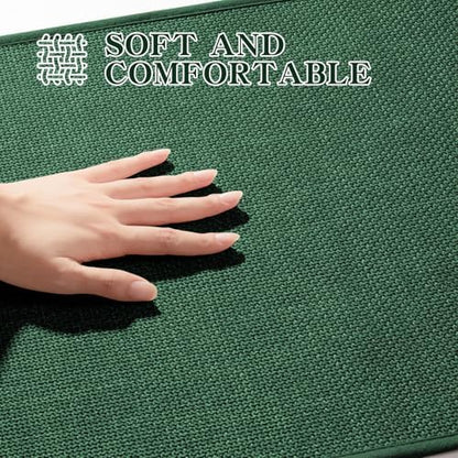 chakme Bathroom Rugs Mat U-Shaped 24x17, Ultra ThinNon Slip Bath Mat Small Quick Dry Absorbent Bath Matfor Bathroom Floor, (Dark Green, U-24"x17")