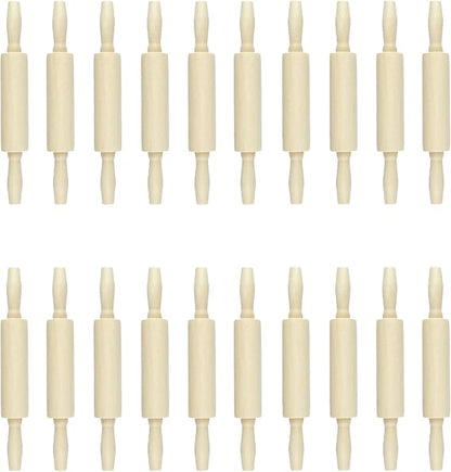 20 Pack Wood Small Rolling Pin for Kids, 7.9 Inch Kids Rolling Pin for Home Kitchen