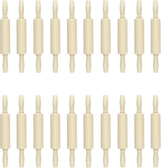 20 Pack Wood Small Rolling Pin for Kids, 7.9 Inch Kids Rolling Pin for Home Kitchen