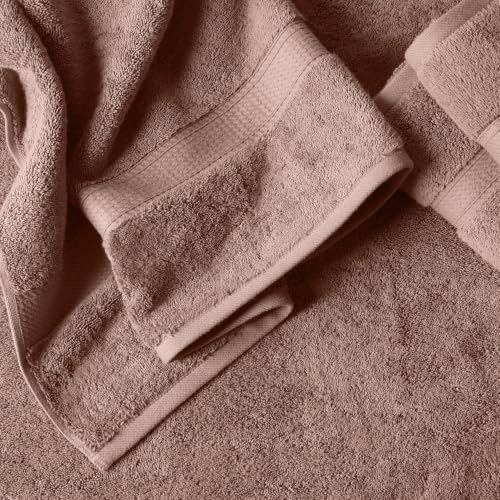 Superior Egyptian Cotton Plush Absorbent, Bath Towel Set of 4, Muted Mauve