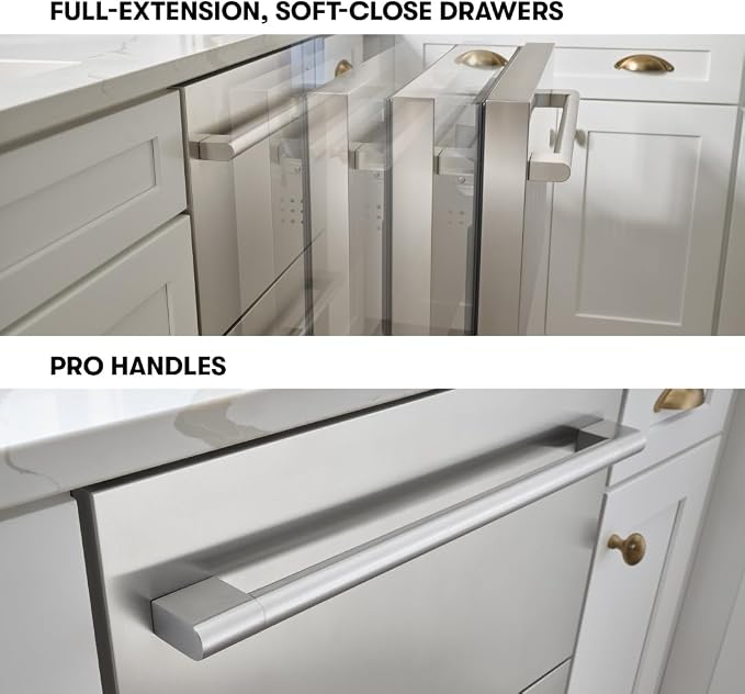 Zephyr 24" Presrv™ Dual Zone Refrigerator Freezer Drawers - Built In Fridge with Modes for Freezer, Fridge and Pantry, Convertible -7° – 65° F (each zone), LED Lighting, Soft Close, PRRFD24C2AS