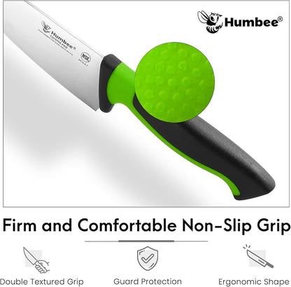 8-Inch Chef Knife, NSF Certified Razor-Sharp High Carbon Stainless Steel Blade – Ergonomic Color Coded Handle, Non-Slip Grip Kitchen Knife, DT-10 Series, Green