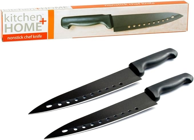 Kitchen Home Non Stick Sushi Knife - 8 inch Stainless Steel Non Stick Multipurpose Chef Knife - 2 Pack