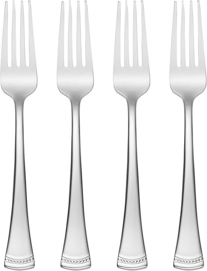 Lenox Portola Flatware Collection, 18/10 Stainless Steel Flatware & Silverware, Salad Fork Set, 4-Piece