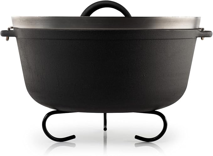 GSI Outdoors Guidecast 7qt Dutch Oven | Cast Iron Dutch Oven for Camping, Cabin and Home Kitchen